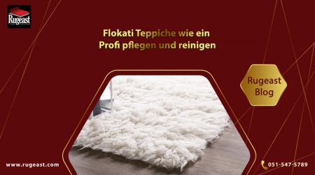 Flokati-Teppich auf dem Boden eines Hauses