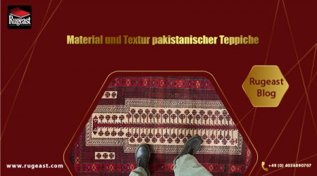 Material und Textur pakistanischer Teppiche